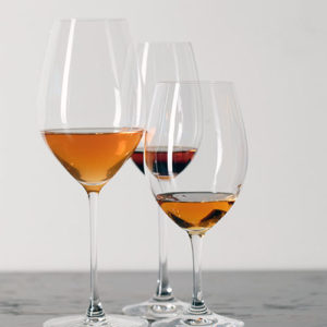 three wine glasses