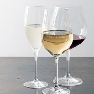 three glasses of varied wine